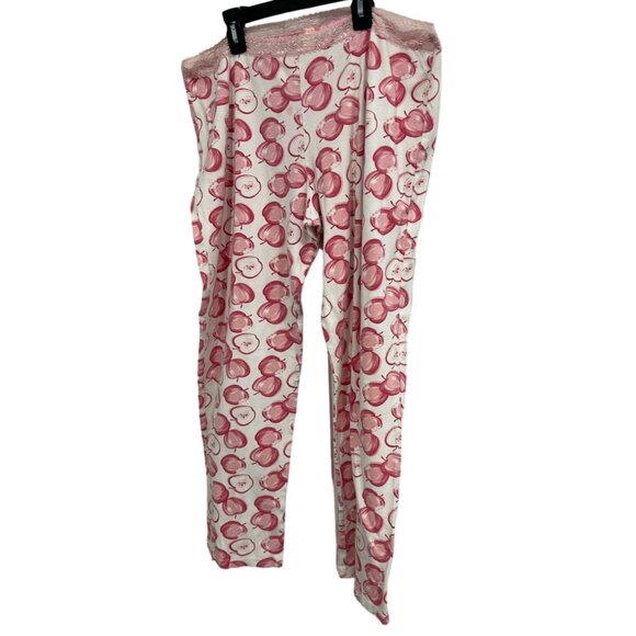 Disney Couture Red White Apple Print Lace Waist Pajama Pants Sz XL - Picture 3 of 8